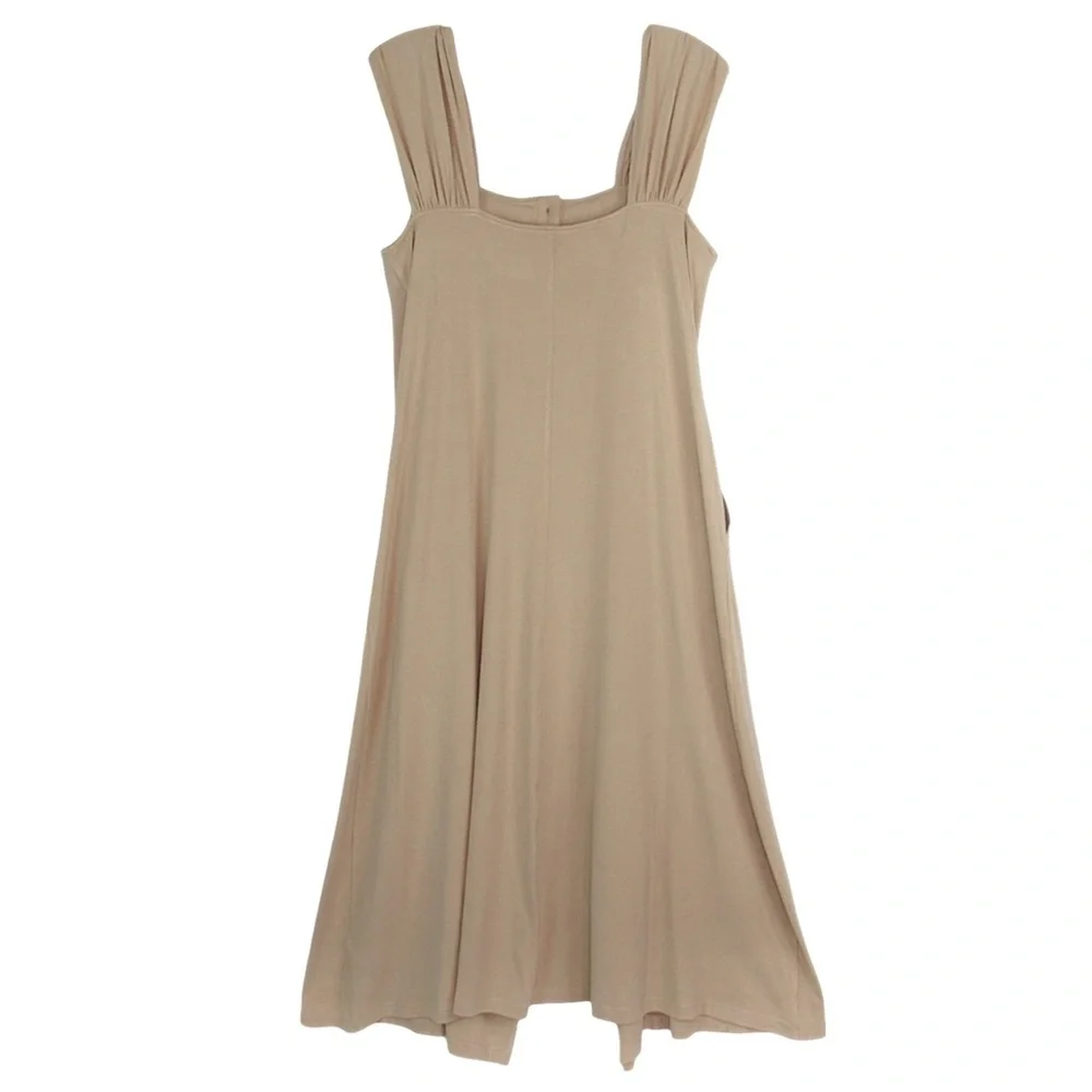 NAP Loungewear Button Open Front Slit Lagenlook Maxi Dress Womens Size Small